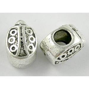 Tibetan Silver spacer Bead Non-Nickel, 8x12x8mm, hole:4.5mm
