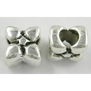 Tibetan Silver spacer Bead Non-Nickel, 10x10x7.5mm, hole:5mm