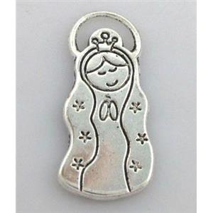 Tibetan Silver pendant non-nickel, 15x32mm