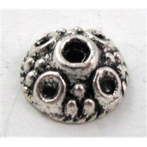 Tibetan Silver Caps Non-Nickel, 8mm dia