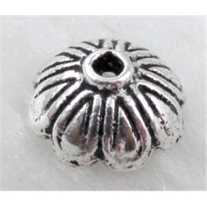 Beadcap, Tibetan Silver Non-Nickel, 10mm dia, high:4.5mm, hole:1.8mm