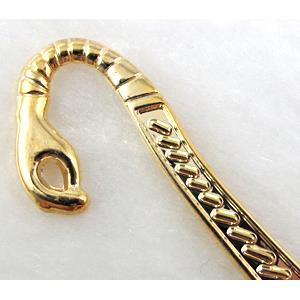 Snake Bookmark, Gold plated Tibetan Silver Non-Nickel, 12cm( 4.7 inch ) length