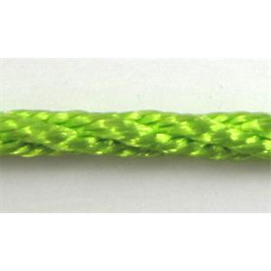Twist Cotton Rattail Jewelry bindings wire, olive, 2mm dia, approx 30yards per roll