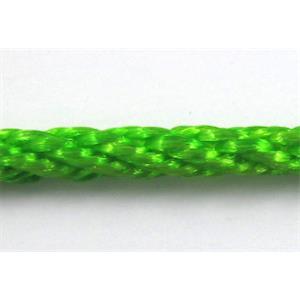 Twist Cotton Rattail Jewelry bindings wire, green, 2mm dia, approx 30yards per roll
