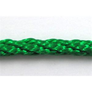 Twist Cotton Rattail Jewelry bindings wire, deep-green, 2mm dia, approx 30yards per roll