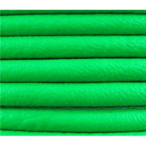 PU leather Cord, round, green, approx 6mm dia