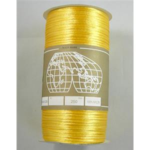 Satin Rattail Cord, Yellow, 2.0mm dia