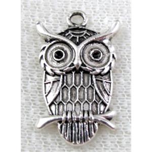 Owl Charms, Tibetan Silver pendant, 18x28mm
