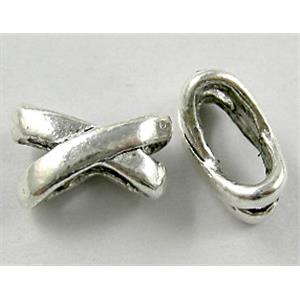 Tibetan Silver Oval spacer bead, 10x7mm, hole:3x8mm