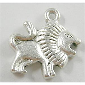 Tibetan Silver lion Pendant, 7x17.5mm