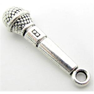 Microphone charm, Tibetan Silver pendant non-nickel, 27mm