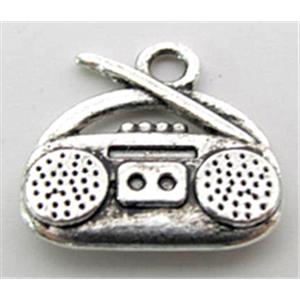 Tibetan Silver radiogram pendant, Lead free and nickel Free, 15mm wide