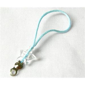 cellphone strap, string hangers, aqua, 45mm circinal
