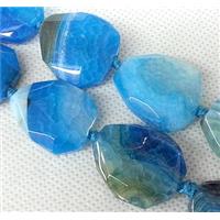 Agate Slice beads, freeform, blue, approx 25-35mm