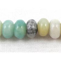 Amazonite Bead, flat round stone, 5x8mm, approx 80pcs per st