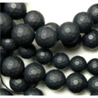 matte black onyx agate Bead, faceted round, 12mm dia, approx 33pcs per st