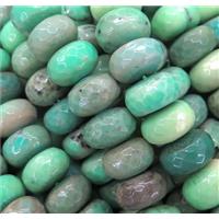 Natural Green Grass Agate Beads Faceted Rondelle, approx 8x14mm
