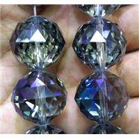 chinese crystal glass bead, faceted round, approx 20mm dia, 12pcs per st