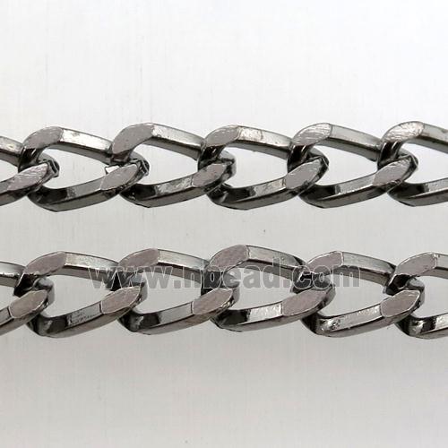 iron curb chain, black plated