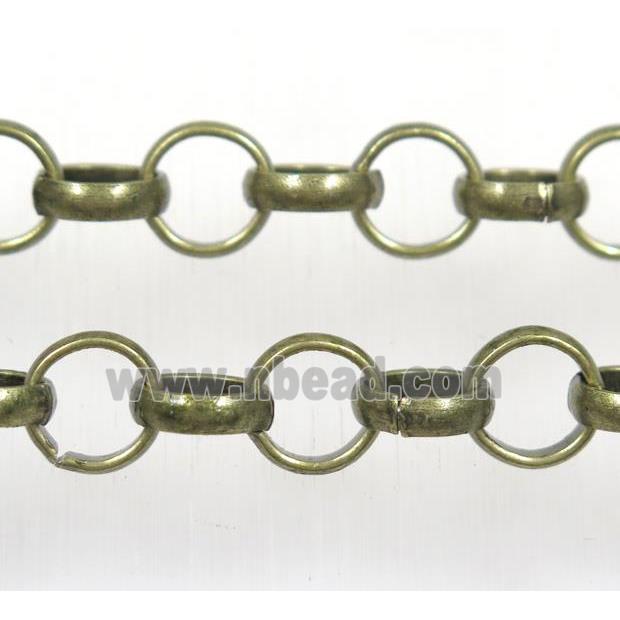 iron Rolo Chain, antique bronze