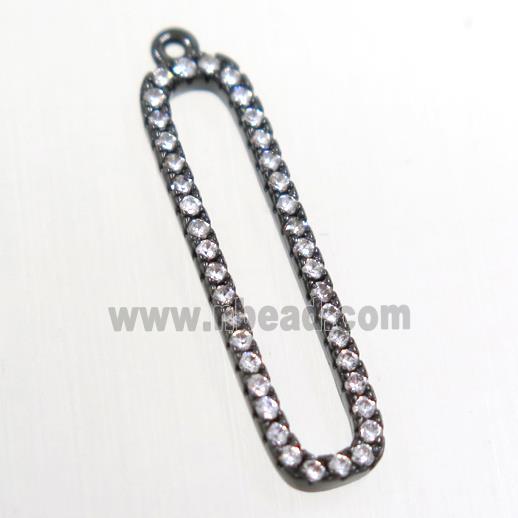 copper pendants paved zircon, black