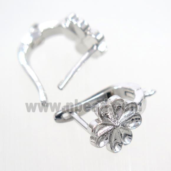 Copper Latchback Earring with Loop Platinum