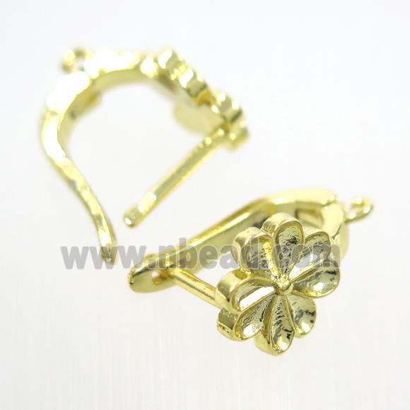 Copper Latchback Earring with Loop Gold Plated