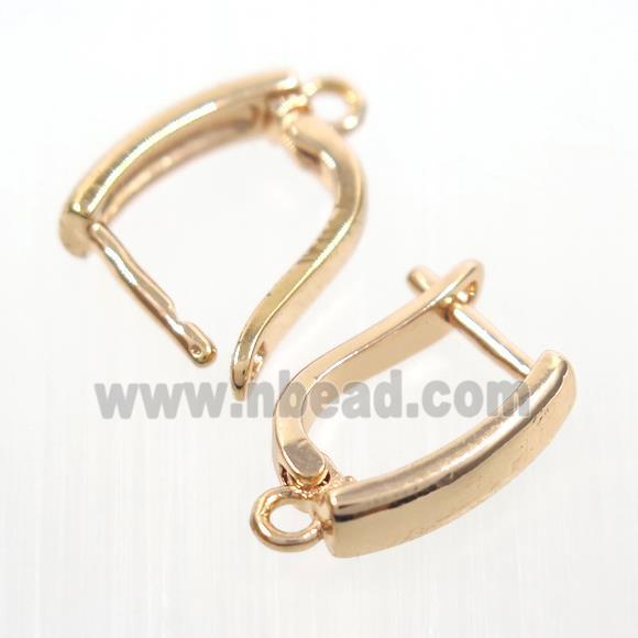 Copper Latchback Earring with Loop Rose Gold