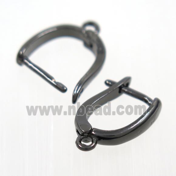 Copper Latchback Earring with Loop Black Plated