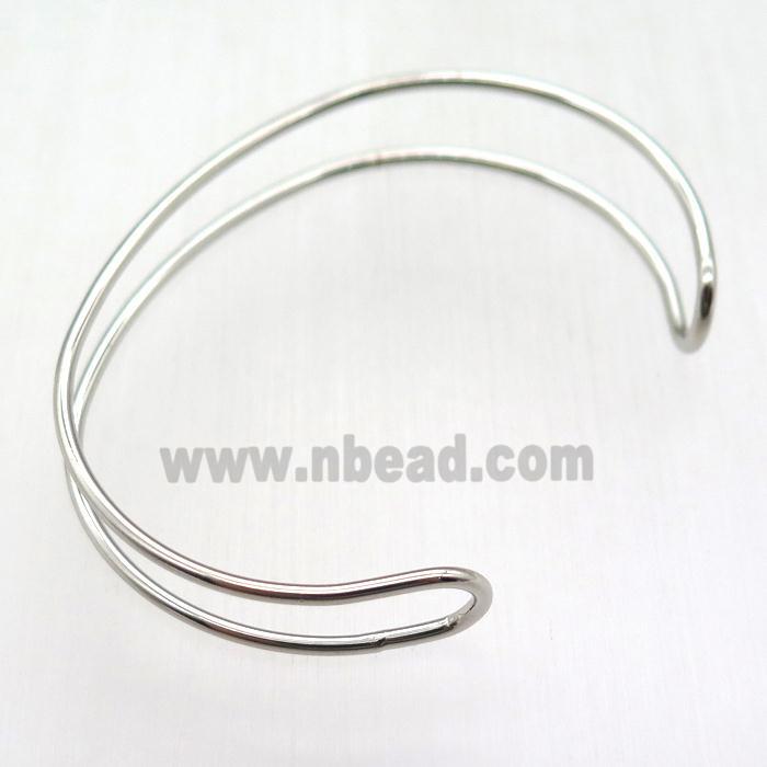 copper bangle, platinum plated