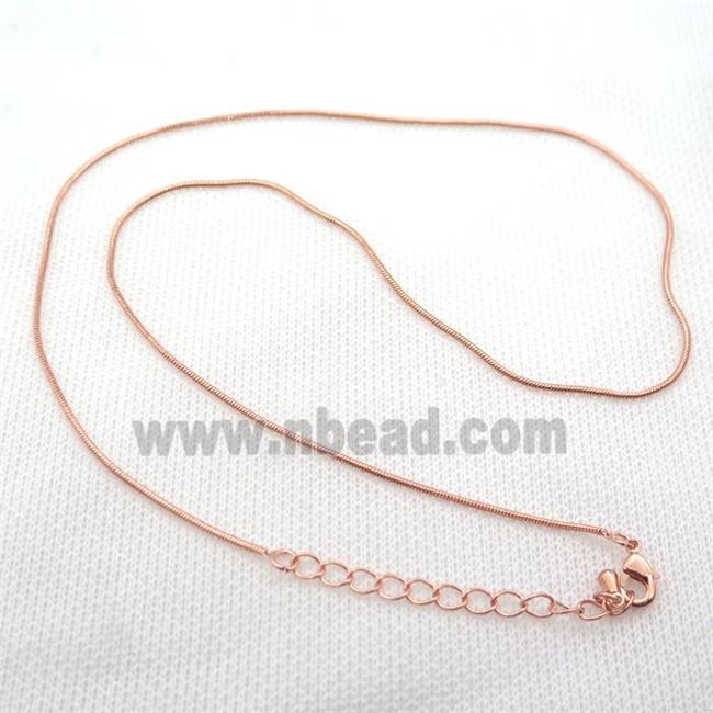 copper Necklace Chain, rose gold