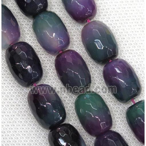 Agate beads, faceted barrel