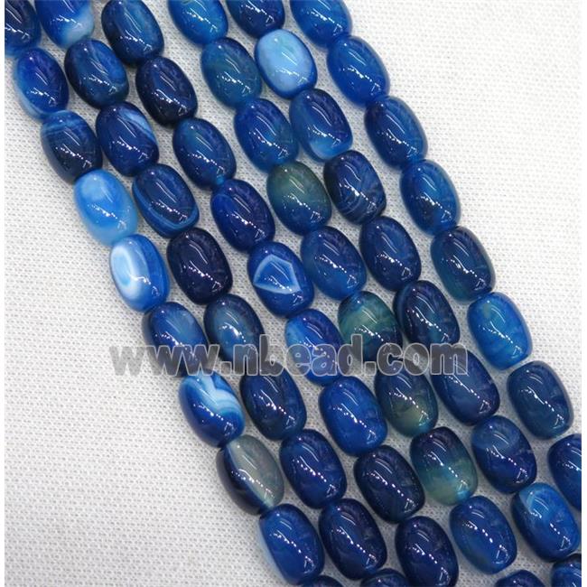 blue Agate barrel Beads