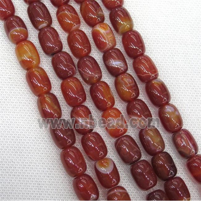 red Agate barrel Beads