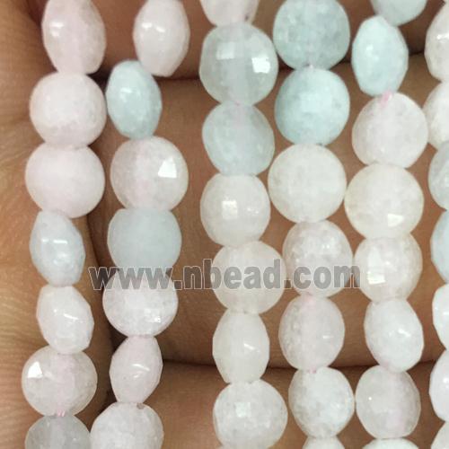 Morganite beads, coin