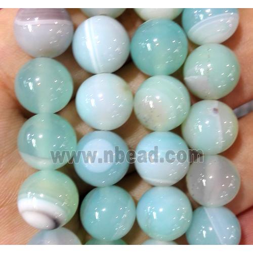 striped agate bead, round