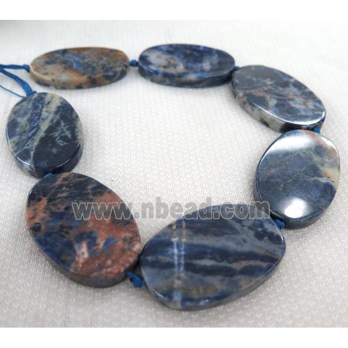 blue sodalite bead, oval
