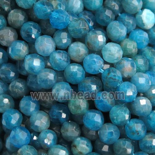 blue Apatite Seed Beads, faceted round