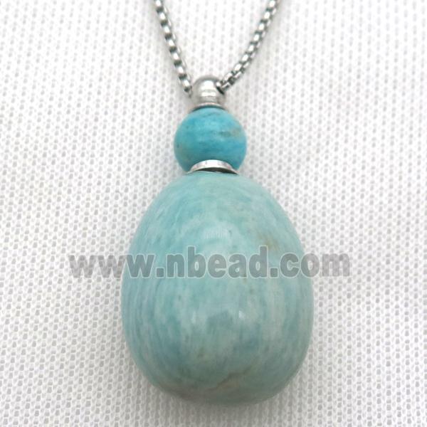 green Russian Amazonite perfume bottle Necklace