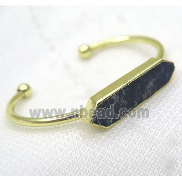 navy blue Sea Sediment bangle, copper, gold plated