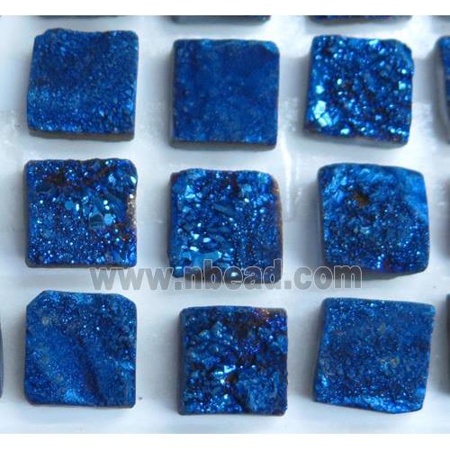 druzy quartz cabochon, square