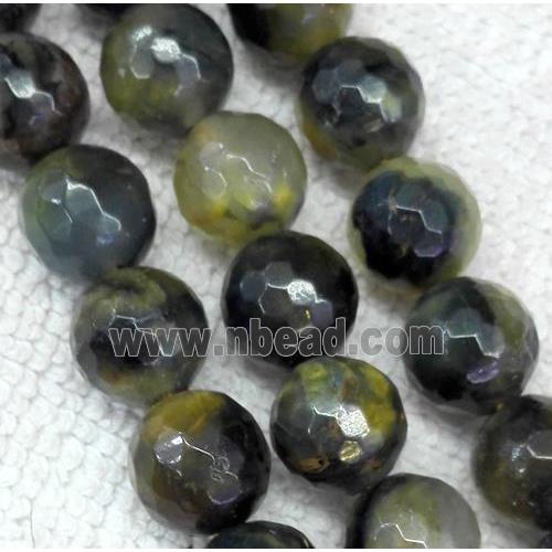 tiger quartz beads, faceted round