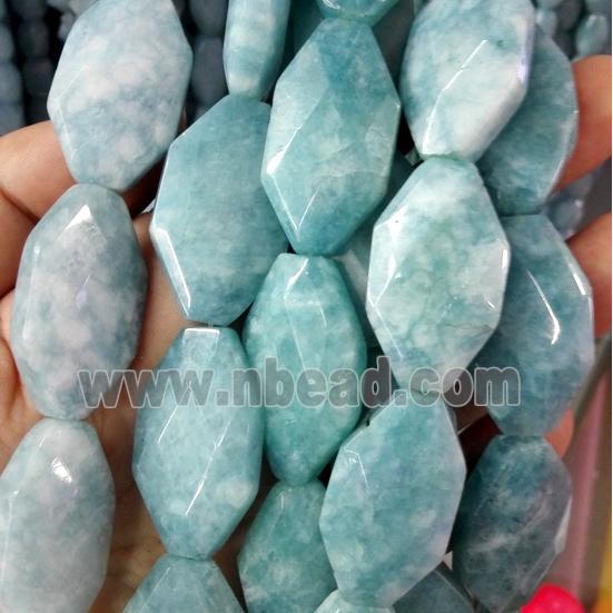 Blue sponge quartz bead, freeform