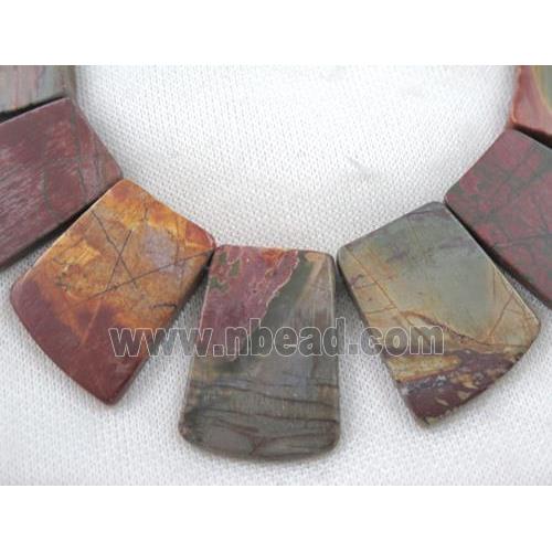 red Picasso Creek Jasper collar necklace, graduated, freeform