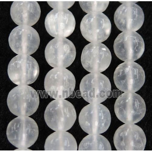 white Calcite beads, round