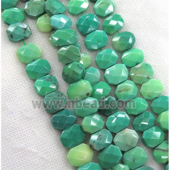 green Grass Agate beads, faceted rectangle