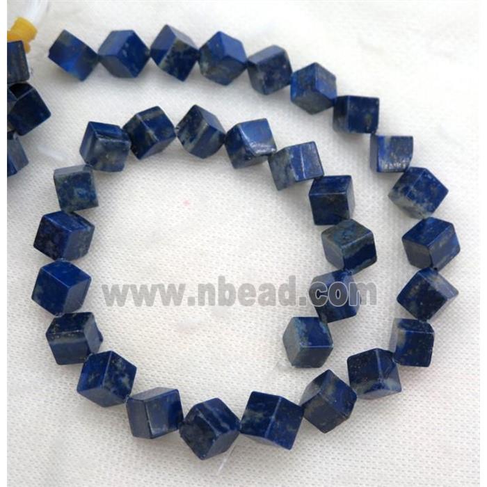 blue Lapis Lazuli cube beads