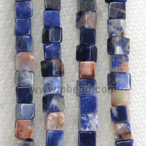 orange Sodalite cube beads