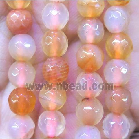 agate bead, faceted round