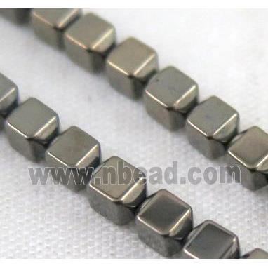 hematite cube bead